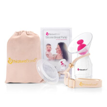 NatureBond Manual Breast Pump. Premium All-in-1 Set - Silicone Breast Pump 100ml, Pump Lid, Pump Stopper, Pump Strap, Pump Bags