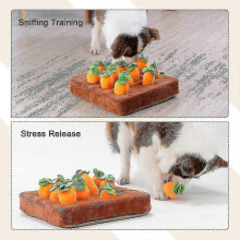 2025 Interactive Dog Toys,carrot Snuffle Mat for Dogs Plush Puzzle Toys 2 In 1 Nosework Feed Games for Pet Stress Relief