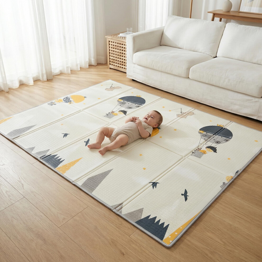 Pikatoyz Wipeable Baby Mats For Floor Play With Carrying Bag | Foldable 180150 Cm Baby Playmat | Soft Baby Play Mats For Floor Crawling Toddlers |