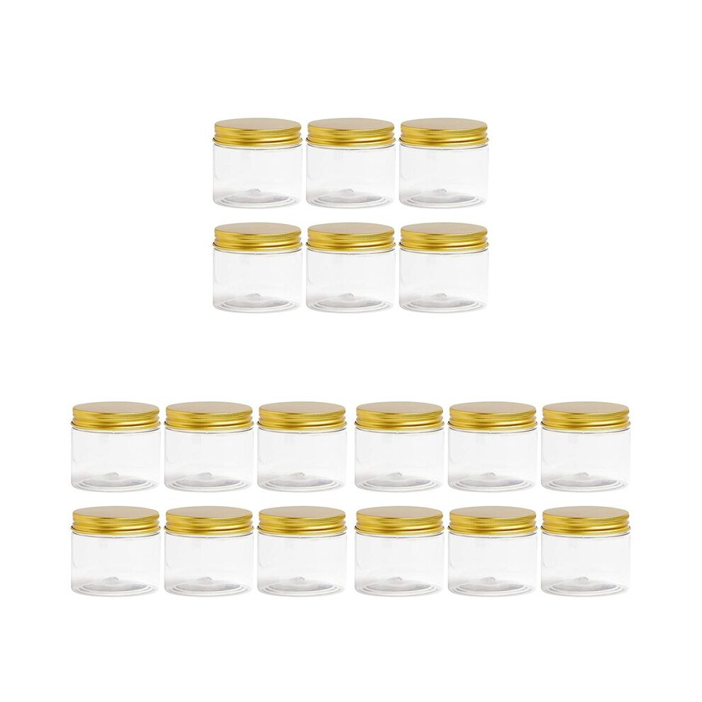 Semoic 18Pcs Plastic Jar With Lid, Transparent Jar With Lid, Plastic Mason Jar, Cosmetic Storage Container, Slime Storage Jar