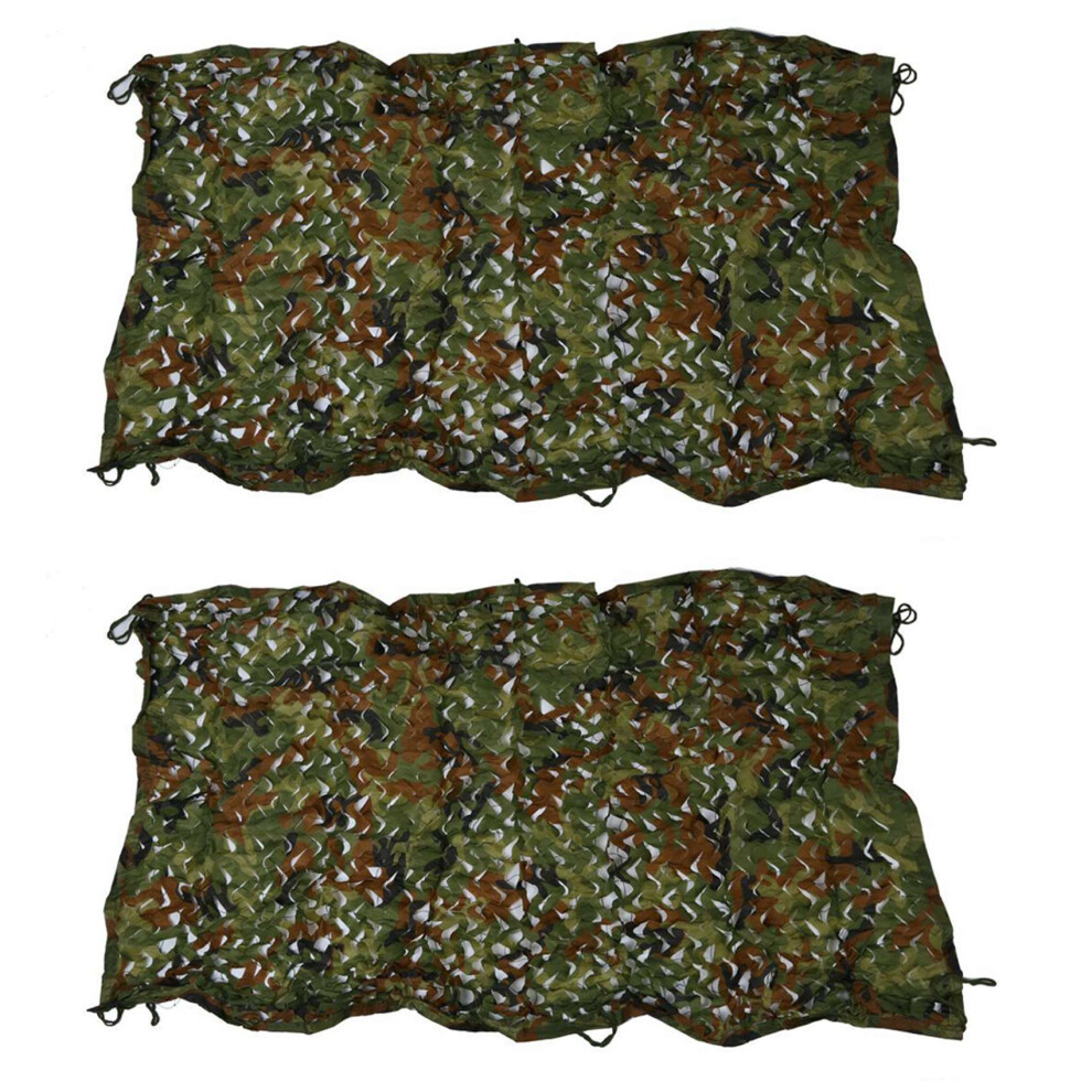 2Pcs 1Mx2m 39X78inch Woodland Camouflage Camo Net Cover Hunting Shooting Camping Army 6034266161407