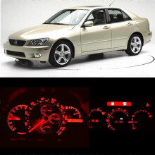 (red)LED light instrument kit for Lexus IS300 2001 - 2005, 12 parts, gauge panel, dashboard bulb, climate control lights, clock - white