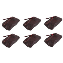 6X Vintage Mäns äkta Läder Myntväska Kortfodral Hållare PlåNbok Clutch Kort Dragkedja Liten Bytesväska