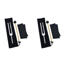 2X 440Hz Aluminum Alloy Tuning Fork, Tuning Fork with Hammer for Nervous System Testing Sound Healing Therapy