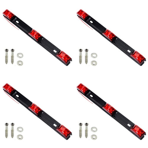 4X Trailer Tail Light Bar, 14.2 Inch Red Clearance Identification ID  Light with Bracket