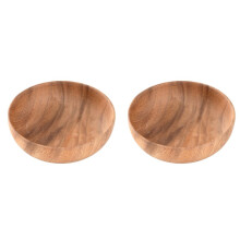 2X Wooden Bowl Large Instant Noodle Bowl Soup Bowl for Home Use Wooden Anti-Scalding Children'S Salad Rice Bowl A