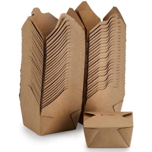 Signature Packaging Kraft Food Takeaway Box Disposable Container