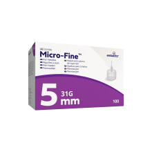 Embecta Micro-Fine Pen Attachments 31G x 5mm – Pack of 100 | Ultra-Thin Wall Technology for Smooth Experience | Compatible with Most Pens | Model No