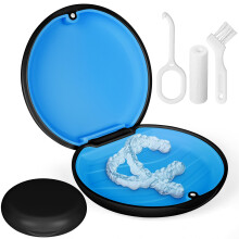 Flintronic Retainer Case, Retainer Box for Invisalign, Slim Aligner Case with Magnetic Closure, with Removable Inner Tray Silicone, for Adhesive Brac