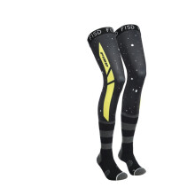 (Fisd black yellow, L) 8-color off-road motorcycle elastic ice silk pressure-resistant anti-slip mechanical leg inner stockings for men and women
