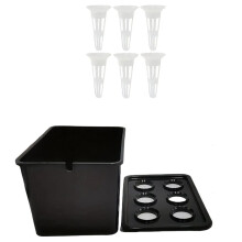 2X Macetas de Vivero Al por Mayor, Sistema Hidropónico, Caja de Cultivo, Contenedor Universal para Propagación de Plantas y Hortalizas, Color Negro.