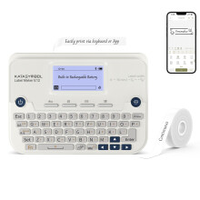 SUPVAN E12 Label Maker Machine, Supports Keyboard or App, Backlit Screen, Narrow Margin, Type-C Charging, Inkless Label Printer for Office, Home, Kit