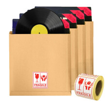 12 Inch Vinyl Record Mailers Postage Packaging LP Cardboard Secure 12" Mailer – Strong & Protective Shipping Boxes (5)
