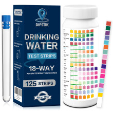 All-New 18 in1 Drinking Water Test Kit-125 Water Quality Test Strips for Well Tap Test Kit,Water Testing Strips for Home Drinking Water Testing,Hardn