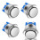 HOTUT 4 Pieces 19 mm Momentary Push Button Switch, Waterproof Push Button Switch, Push Button Switch, Round Push Button Switch, Momentary Mini Push B 1