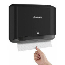 modunful Paper Towel Holder, Wall Mounted Multifold Paper Towel Dispenser, ABS Plastic, Black, 20.3 x 10.0 cm, 1 Unit, M-5859-BK
