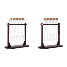 2X Clear Infuser Plastic Tube Kit with Handmade Wooden Base, Aromatherapy Display Rack for Cigars Lovers and Enthusiasts