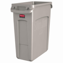 Rubbermaid Commercial Products Vented Slim Jim Waste Receptacle Bin 60 Litre Beige 1971259