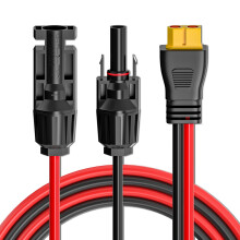 Cleqee XT60 to Solar Connector Extension Cable 12AWG XT60 Solar Panel Charging Cable 3M/10ft for RV Portable Power Station Battery Pack
