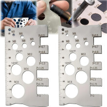 2PCS Screw Size Chart Thread Gauge,Measurement Tool for Screw,Double-Sided Bolt Gauge Card,High Precision Measurement,Durable Use,Multi Functional Ap