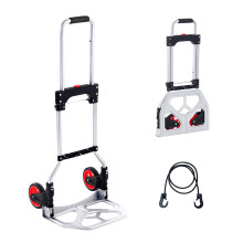 VEVOR Folding Hand Truck, 176 lbs Load Capacity, Aluminum Portable Cart, Convertible Hand Truck and Dolly with Telescoping Handle and Rubber Wheels,
