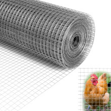 QWORK Galvanized Welded Wire Mesh, 1Mx20M Aviary Wire Mesh 12.7mm Holes, Wire Mesh Fence, for Chicken Coops, Rabbit Enclosures