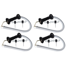 4 Set Electric Fence Spring Gate Handles Kit with Spring, 16.5 Feet Tension Spring, Handle Set with Anchors, Electric Fence Connectors