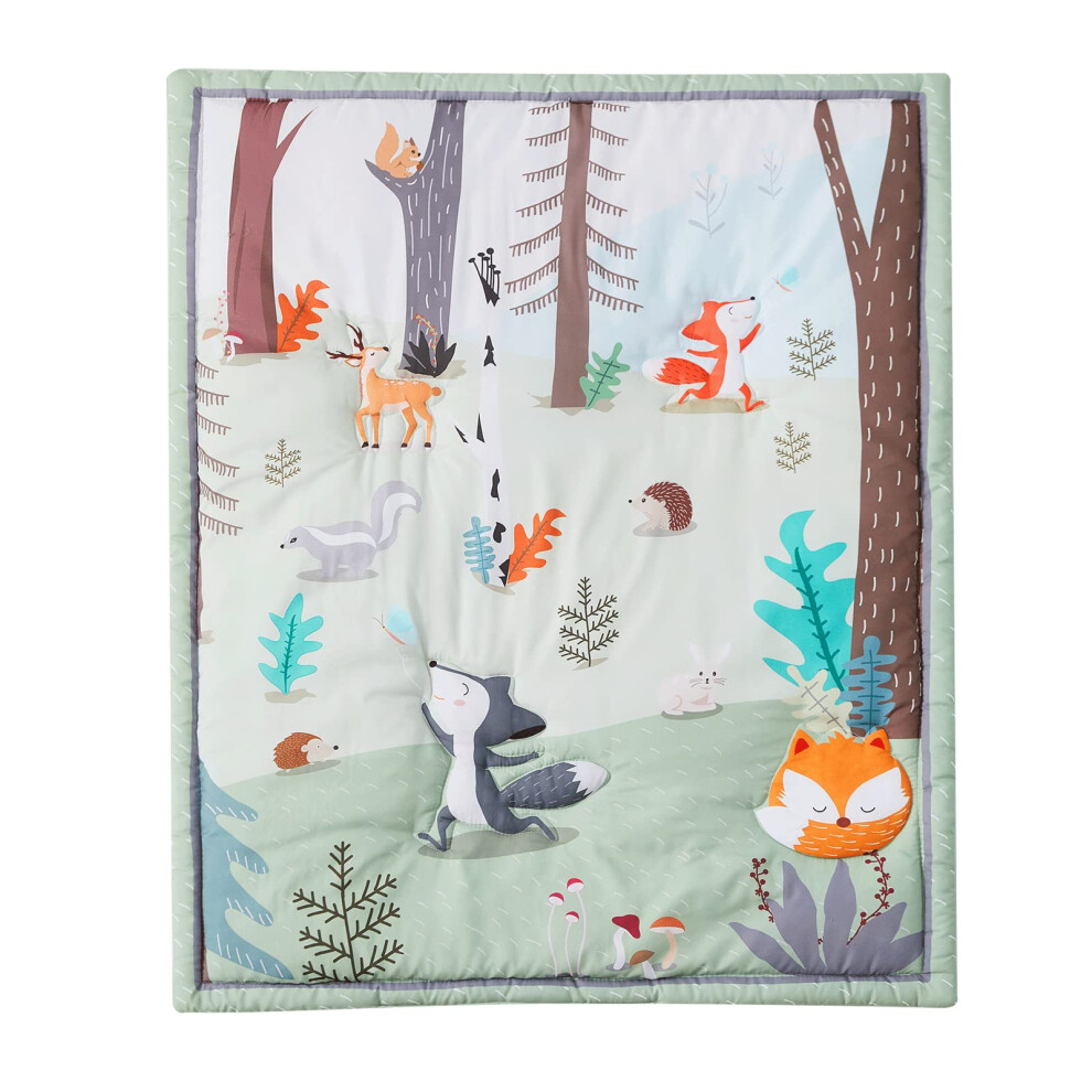 Animal Themed Baby Toddler Blanket Quilt Cot Comforter Crib Baby Quilts For Boys And Girls Nursery Bed Throw Blanket 84X107cm, Woodland Anima Beeweed