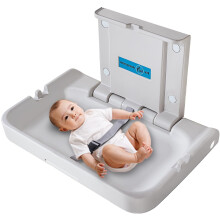 KSITEX Baby Changing Table Wall Mounted, Baby Changing Unit, Baby Changing Station with Safety Strap, Horizontal Diaper Changing Table, Nappy Changin