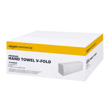 AmazonCommercial Singlefold (V-Fold / ZZ-Fold) Paper Hand Towels, 2-ply Deinked, 3750 Sheets (15 packs of 250), Sheet Size: 24 x 23 cm, H3 Dispenser