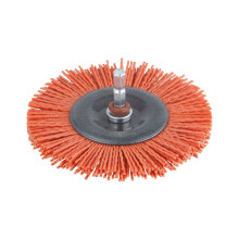 wolfcraft nylon wire wheel brush - 1502000 - aggressive - cleaning derusting polishing - many times the service life of wire brushes - for drills