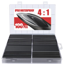 Eventronic Heat Shrink Tubing 4:1 Shrink Ratio, 90mm Overlength, Adhesive Lined, IP68 Waterproof Shrink Tubing, 100PCS Heat Shrink Sleeving for Elect