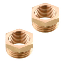 Tecmolog Brass Hose Adapter Connector 1/2" Male to 3/8" Female Thread Reducer Bushing Pipe Fitting, 2 Pack, SBA025-2
