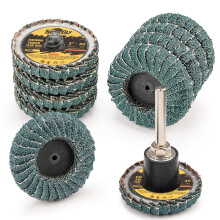 Sbestily 10PCS 40 Grit Curved Flap Disc 2 Inch Roll Lock Quick Change Sanding Discs 1pcs 1/4" Holder Surface Grinding Disc for Die Grinder Metal Surf
