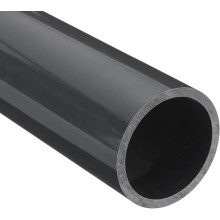 Unifizz PVC Pipe 53.6mm ID 63mm OD 350mm Length Round Plastic Rigid Tubing High Impact for Drain Pipe Cable Sleeve(Light Grey)