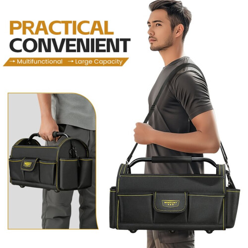 WINHUNT Electrician Tool Bag: Durable Oxford Cloth, Multi-Functional for Maintenance & Carpentry 2