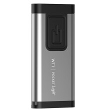 Lampe Torche Porte-Clés LED Rechargeable avec Alarme Sonore de 100 DB, Clip de Fixation, Format EDC, 200 Lm, Ultra-Mince, Grise