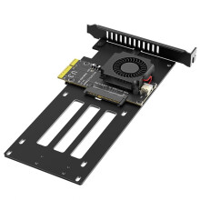 Placa Adaptadora PCIe 5.0 X4 para U.3 (SFF-TA-1001) NVMe SSD com Ventoinha Turbo de 12V, Conversor de SSD PCIe para U.3 NVMe de 2,5"