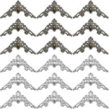 2025 36 Piece Antique Corner Protector Box Vintage Metal Corner Trim, Bronze Silver