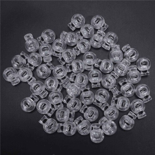 150 Pcs Clear Plastic 5mm One Hole Cord Stoppers Cord Lock Cord Lock Stopper 2