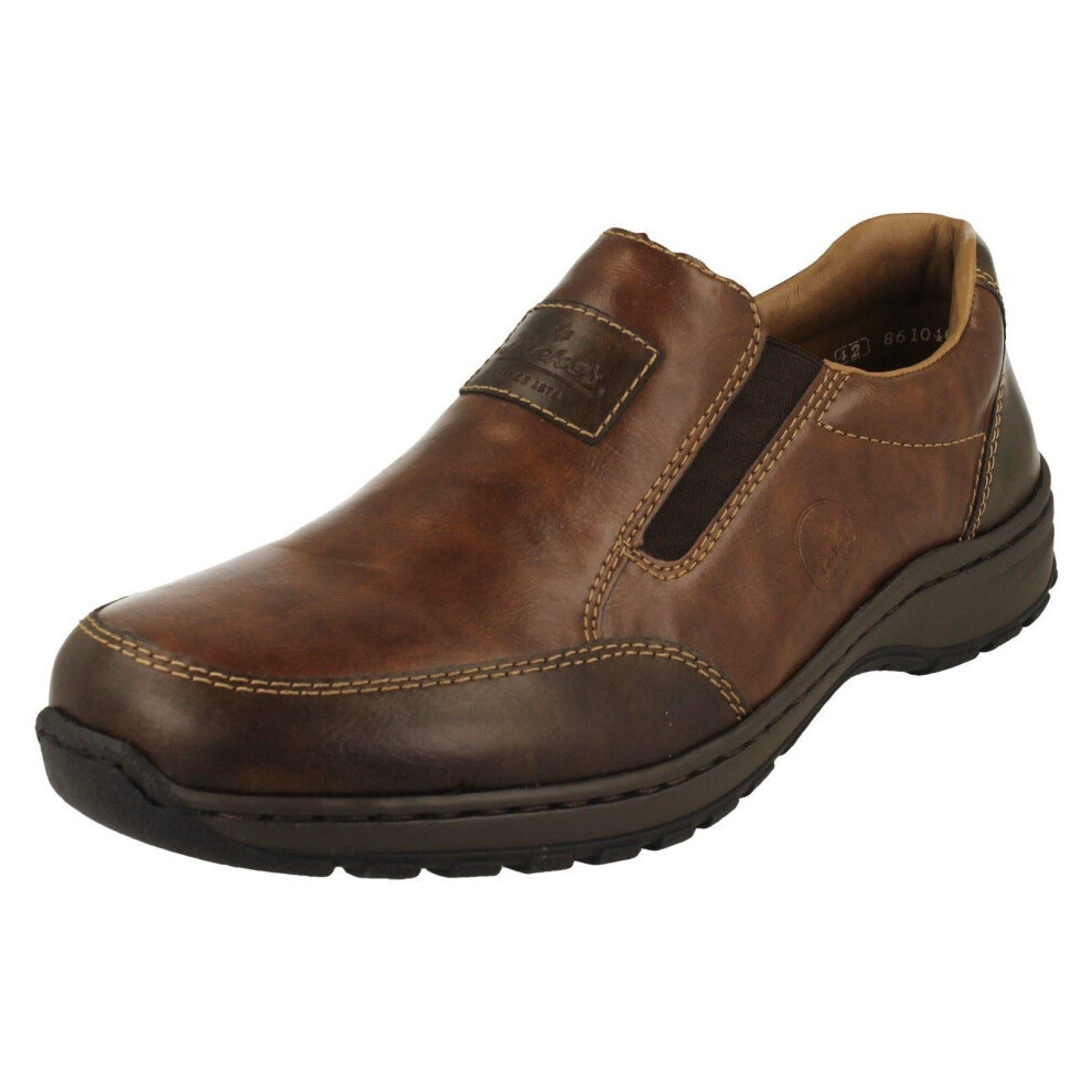 Rieker (Brown, Uk 9.5) Mens Casual Extra Wide Slip On Shoes 03354
