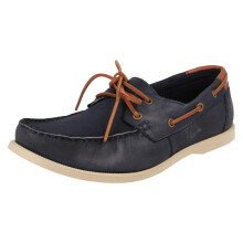 (Navy, UK 10) Mens Thomas Blunt Lace Up Leather Deck Shoes A2222