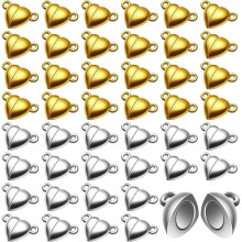 48 Boucles Magnétiques en Forme de Cœur pour Bijoux, Boucles de Bracelet, Idéales pour la Création de Colliers et Autres Bijoux