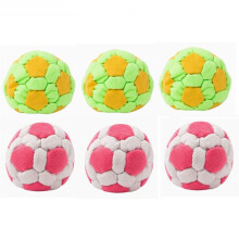 6Pcs Soccer Hackys Footbag Sacks Multi-Color Soft Plush Footbags Outdoor Sports Toy Stress Relief Sandbag