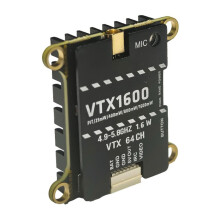 Transmissor de Vídeo e Áudio FPV de 5,8 GHz e 1,6 W (1600 MW) com 64 Canais, Entrada DC7-36 V e Dissipador de Calor em Liga de Alumínio CNC para
