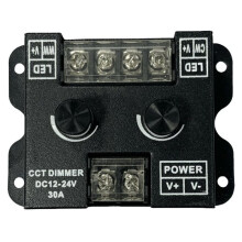 Variateur Manuel à Double Bouton pour Ruban LED, Basse Tension, 3 Fils, 2 Températures de Couleur, Réglage de la Luminosité (CCT)