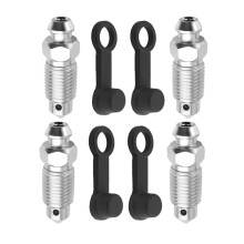 4PCS Brake Bleeder Screws 3/8-24 X 1-3/16 with Grease Fitting Caps,Brake Bleeder Valve Screws Replacement,Speed Bleeders