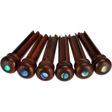6 Clavijas de Puente de Guitarra de Palisandro con Incrustaciones de Puntos de Abulón, Clavijas de Cuerda Ranuradas para Guitarra Acústica