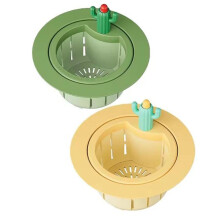 St Cactus Avloppsfilter för Köksvask med Packning, Multifunktionellt Avloppskorgfilter Gult och Grönt