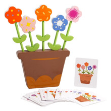Jeu de Puzzle en Bois en Pot pour Enfants : Plante, Fleurs, Association de Couleurs, Jouet Éducatif et Coloré, Cadeau pour Enfants